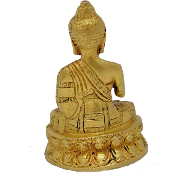 Buddha Sitting on Lotus – Brass Made Metal Craft for Gift and Decorative use - Image 3