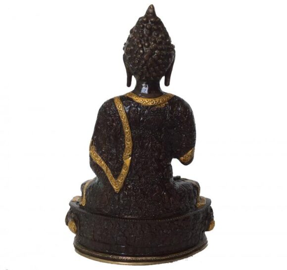 Sitting Buddha Statue of Brass India made crafts - Image 3