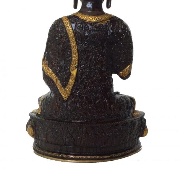 Sitting Buddha Statue of Brass India made crafts - Image 4