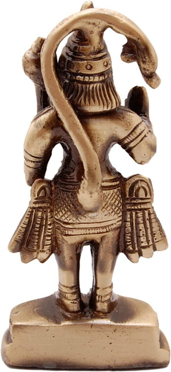 Brass Hanuman Ji Standing Statue, Standard, Antique Brown - Image 2