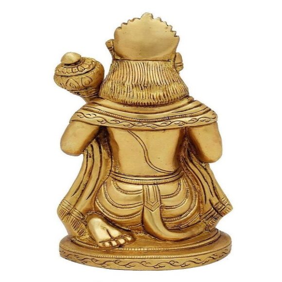 Brass Lord Hanuman Ji Murti Bajrangbali with Gada Bhagwan Statue Showpiece for Pooja Gift Living Room Decoration Home Décor - Image 4