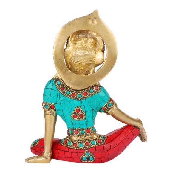 Brass Murti of Lord Indra Dev | Color Gemstone Handwork Inder Dev | Vastu Remedy | FengShui | Brass Statue of God Indra Dev - Image 4