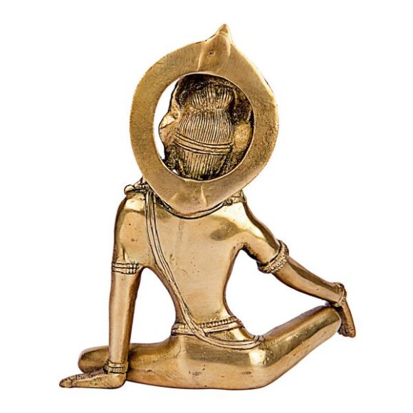 Brass Lord Indra Dev Murti Statue Length 6 inches Height 6 inches for Home Decor Vastu Remedy FengShui Lord Indra Dev in Squating Posture - Image 4
