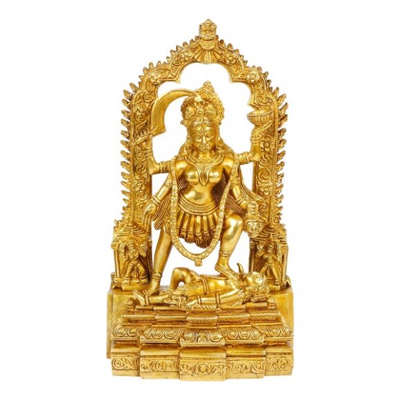 Goddess Kali MATA | Kaali Maa | Kalka Maa Idol in Brass Statue Idols Murti Ideal for Home Temple puja | Navratri puja | Festival puja | Gifting 10.5 Inches