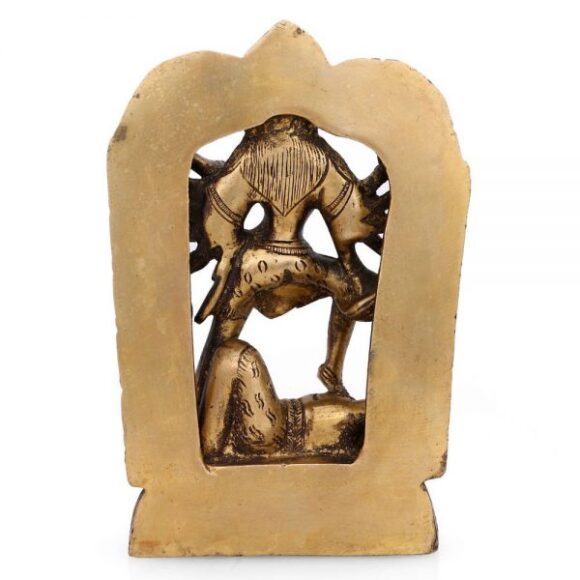 Brass Ma Kali Idol, 6.5 Inches Height, Gold - Image 3