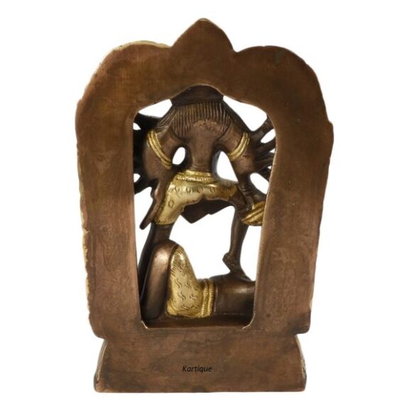 Brass Maa Kali Statue | Adi Shakti Ma Goddess Murti Idol Aadya Chamunda Kamakshi Gold Color Height 6.75 Inches - Image 4