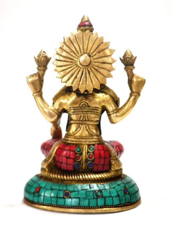 Lakshmi Statue Brass Sculpture Hindu God Idol Decor Gift - Image 4