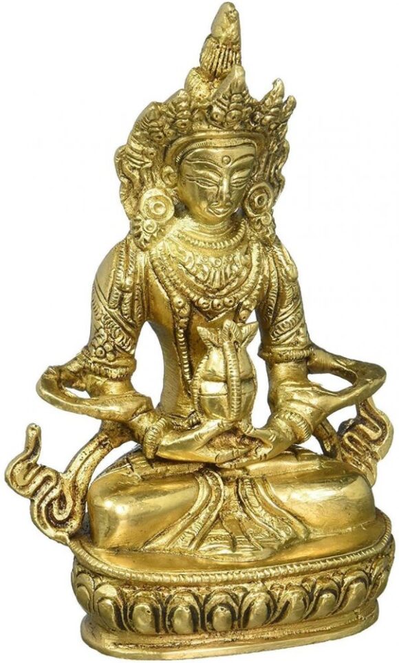 Religious Décor Brass Statue Tara Buddha Sculpture Buddhist Décor 5 inch -600 Gram