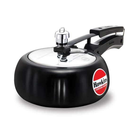 Hawkins Contura Hard Anodised Aluminium Pressure Cooker, 2 Liters , Black