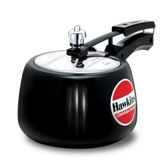Hawkins Contura Hard Anodised Aluminium Pressure Cooker, 3 Litres, Black
