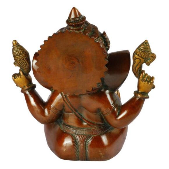 Brass Taj Ganesha Bhagwan with Modak Mangalkar - Image 4