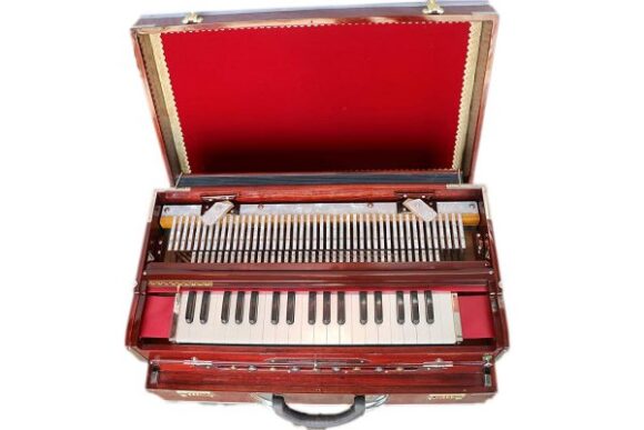 3 3/4 Octave 9 Scale Changer (with Coupler) Box Harmonium with 3 set of Reeds - Image 3