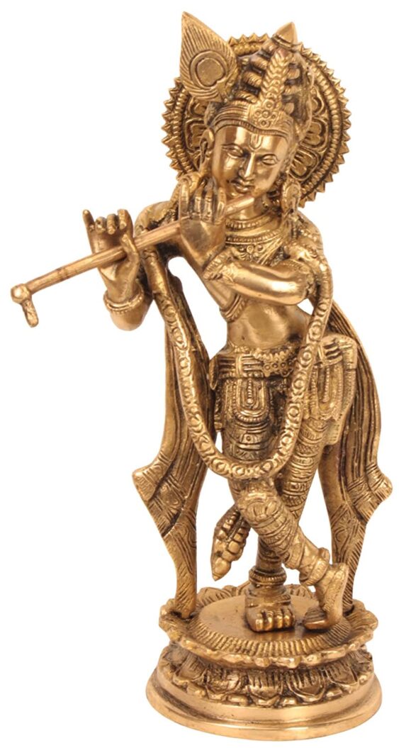 Murlidhar Krishna – Brass Statue, Height 11 inches
