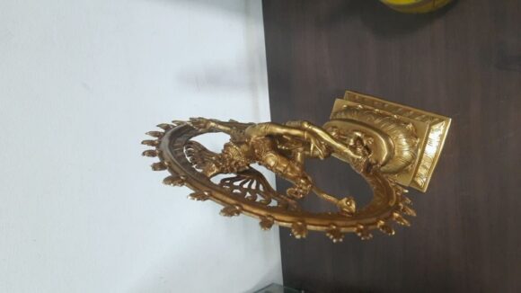 Nataraja Statue, Natural Brass, 14-Inch Height, 11 Inches - Image 2