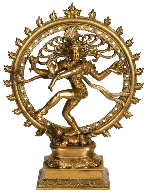 Nataraja Shiva Idol Sculpture Handmade Antique Dancing Nataraj Pratima Statue Height 13.5 Inches