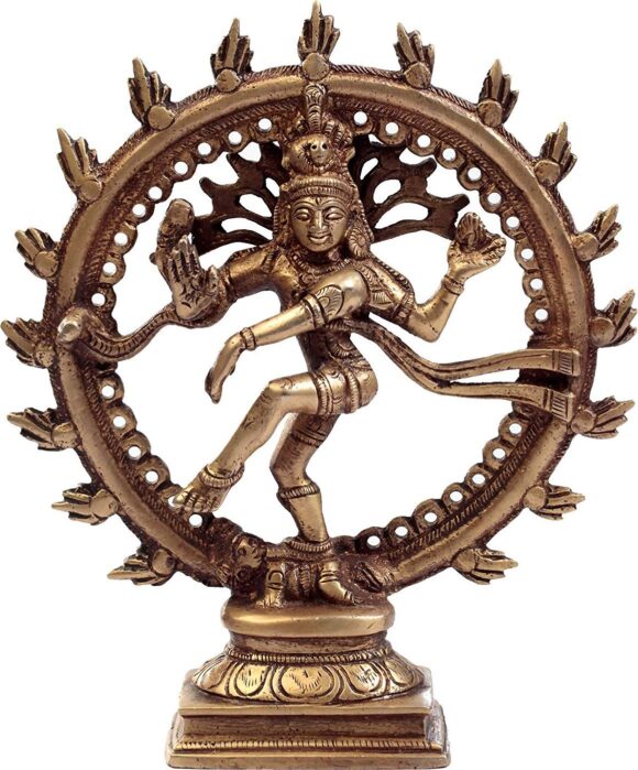 Idol Lord Shiva Dancing Natraj Murti Nataraja Shiv Statue Brass Metal Home Décor Mandir Temple Gift Puja Pooja 6.5 Inches Showpiece