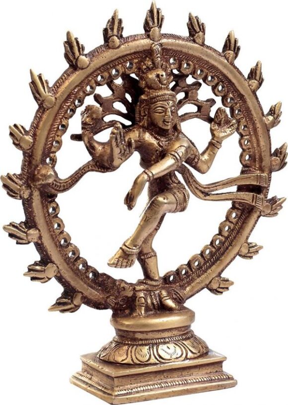 Idol Lord Shiva Dancing Natraj Murti Nataraja Shiv Statue Brass Metal Home Décor Mandir Temple Gift Puja Pooja 6.5 Inches Showpiece - Image 2