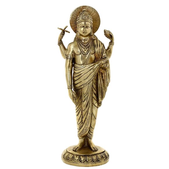Lord Dhanvantari Avatar of Vishnu Indian Gifts Brass Metal Art 12 Inches