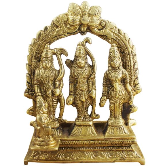 Ram Darbar Statue – Lord Rama Laxman and Sita Religious Indian Art Statue – (lxbxh – 3.0 X 1.0 X 3.2 Inches) Diwali Gift