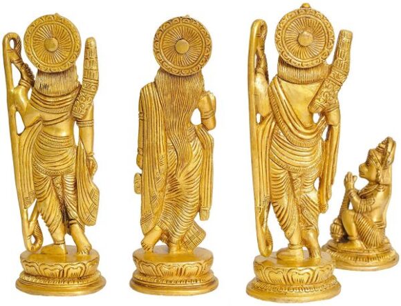 Brass Lord Ram Parivar/God Ram Laxman Janki Family Idol Statue - Image 2
