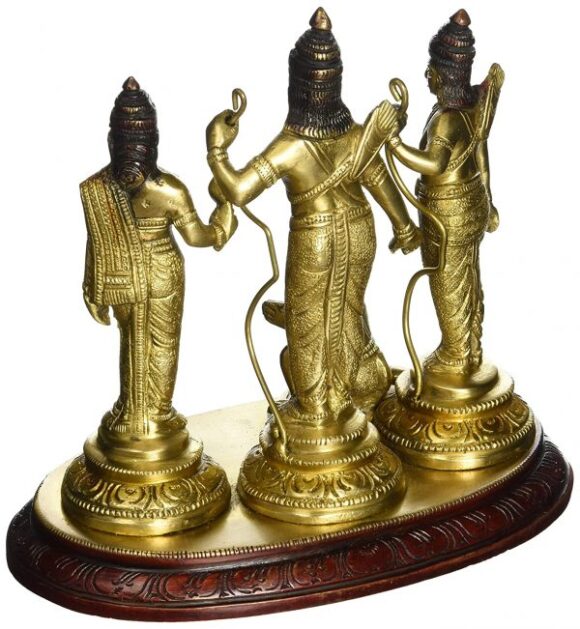 Ram Sita Laxman Hanuman Statue Hindu God Figurine Metal Brass Sculpture Ram Darbar Statue - Image 2