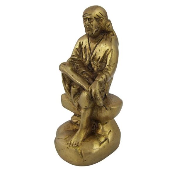 Religious Statue Sai Baba Metal Art Brass Sculpture - Image 2