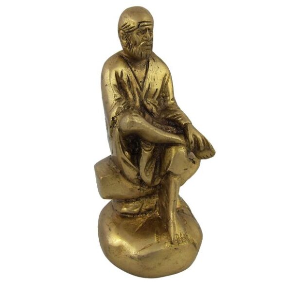 Religious Statue Sai Baba Metal Art Brass Sculpture - Image 3