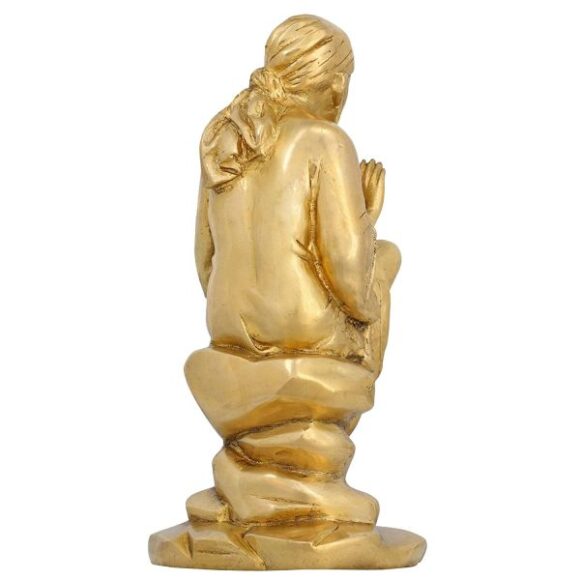 Brass Sai Baba Sculpture, Height 10 Inch, Length 5 Inch, Width 5 Inch, Gold - Image 5