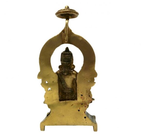 Brass Idols for Home Decor Ma Saraswati Sitting On Throne Religious Hindu Goddess Statue for Puja at Office Home Mandir - Image 5