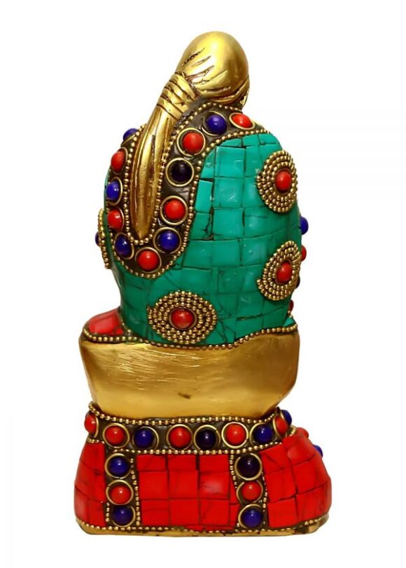 Beautiful Brass Statue/Idol Shirdi Sai Baba Showpiece, (3.2” x 2.5” x 6.4”) Weight: 1.2kg - Image 4