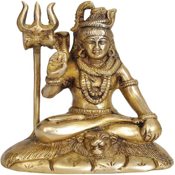 Brass Lord Shiva, Height: 6 Inch