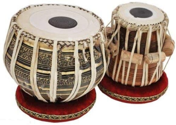 Tabla Drum Set For Beginners And Professionals – 3KG Black Brass Bayan, Sheesham Wood Dayan With Padded Gig Bag, Hammer, Learning Book, Cushions & Covers