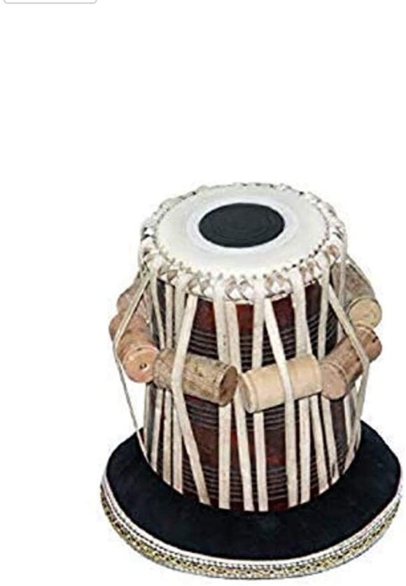 Tabla Drum Set For Beginners And Professionals – 3KG Black Brass Bayan, Sheesham Wood Dayan With Padded Gig Bag, Hammer, Learning Book, Cushions & Covers - Image 4