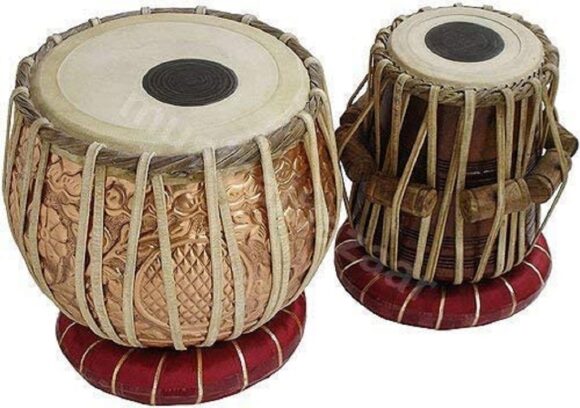 Indian Handmade Designer Copper Tabla Set – 3 KG Copper Bayan – Sheesham Dayan