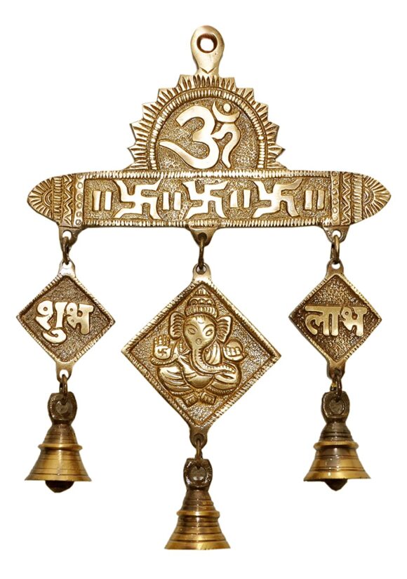 Brass Very Attractive Door Wall Hanging in Glossy Antique Finish Puja Item Home Decor Fengshui Gift