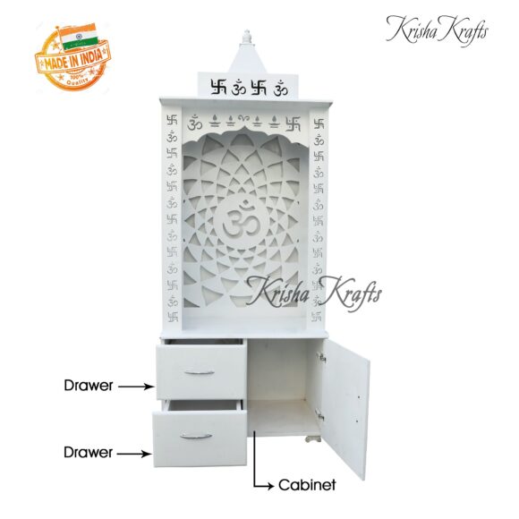 Pooja Mandir for Home /God Stand Religious Living House Decoration Handmade Temple, Original Wood With LED lights - Image 3