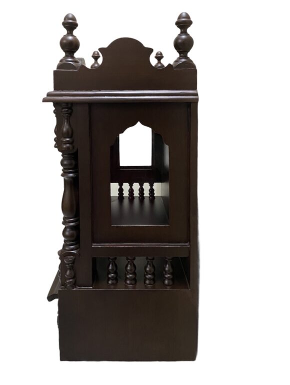 Pooja Mandir for Home ,God stand,Religious living House Office Decoration Room Handmade Temple, Original Wood with Glass Doors - Image 4