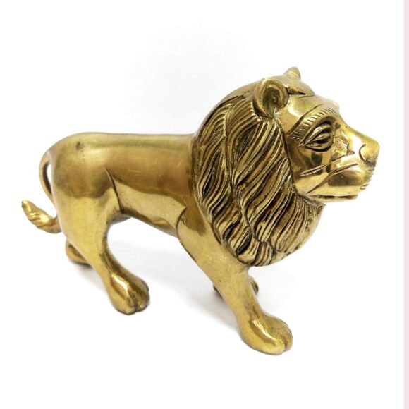 Brass Lion Statue, Standard, Multicolour Vastu Feng shui Home decor