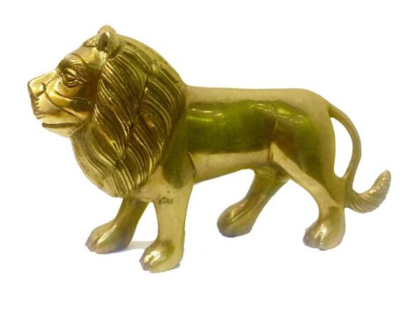Brass Lion Statue, Standard, Multicolour Vastu Feng shui Home decor - Image 3