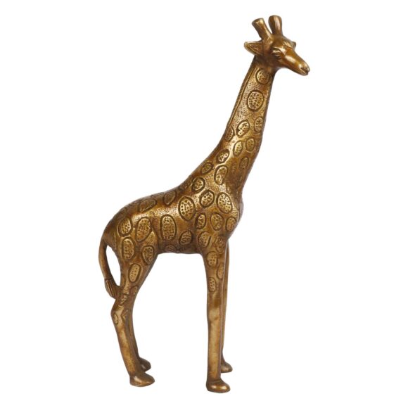 Brass Creative Metal Giraffe Animal Statue Giraffe Sculpture for Home Office Cafe Hotel Decor Decorative Gift Antique Gold Color Height 9 Inch