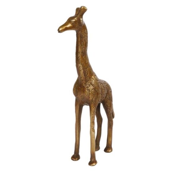 Brass Creative Metal Giraffe Animal Statue Giraffe Sculpture for Home Office Cafe Hotel Decor Decorative Gift Antique Gold Color Height 9 Inch - Image 2