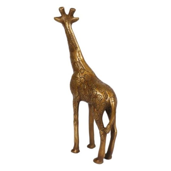 Brass Creative Metal Giraffe Animal Statue Giraffe Sculpture for Home Office Cafe Hotel Decor Decorative Gift Antique Gold Color Height 9 Inch - Image 4