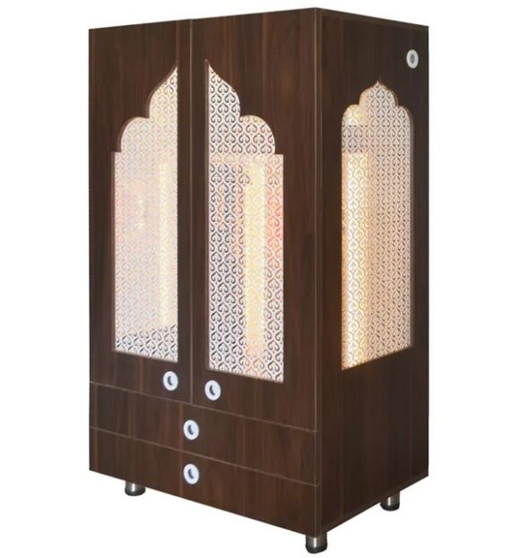 Pooja Mandir For Home With Shutters And Jali Size (L X B X H - In Inches) : 30.00 X 18.00 X 48.00 - Image 2