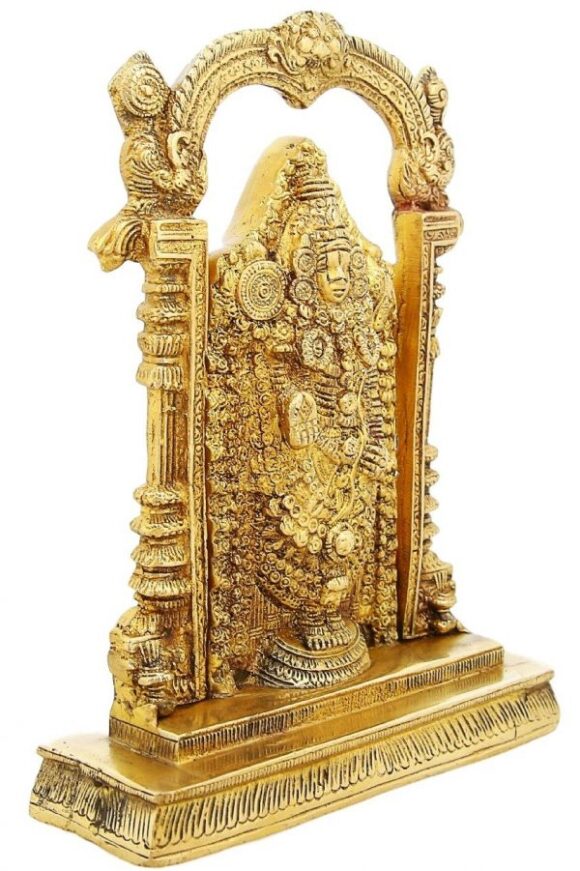 Brass Statue Standing Balajee Venkateswara Hindu Décor 9 Inch,Weight-2.3 Kg - Image 2