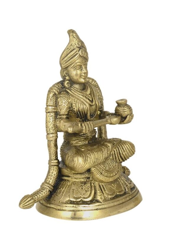 Annapurna (Goddess of Food) Brass Collectible Handicraft Art - Image 3