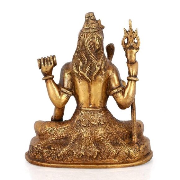 Brass Shiva Idol Figurine, Height : 8.5″ I Home Décor - Image 2