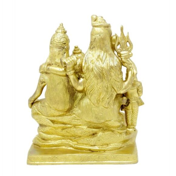 Brass Sculpture Lord Shiva MATA Parvati with Family Lord Ganesha,Lord Kartikeya Hindu Home Décor,Large 8 Inch,3.34 Kg/ Brass Shiva Parvati – Shiv Parivar Bholenath Shankar Ganesh Family Murti Idol Statue Sculpture Height 6 Inches - Image 4