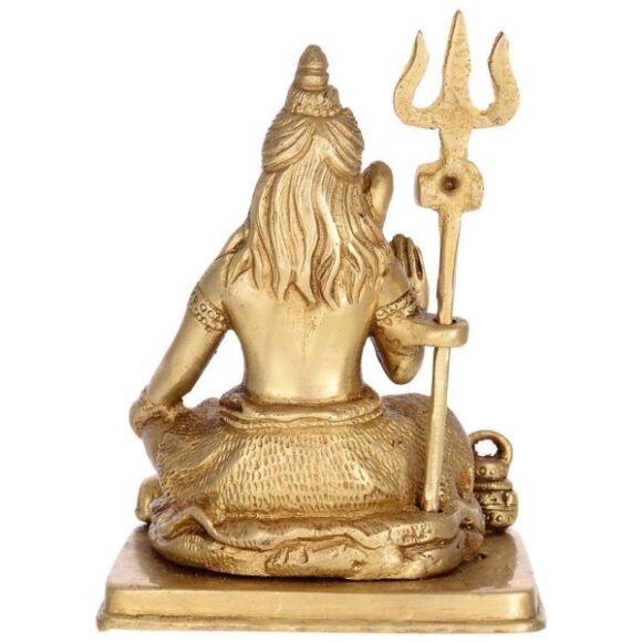 Lord Shiva with Small Nandi – Brass Statue, Height 4.5″ I Home Décor - Image 2