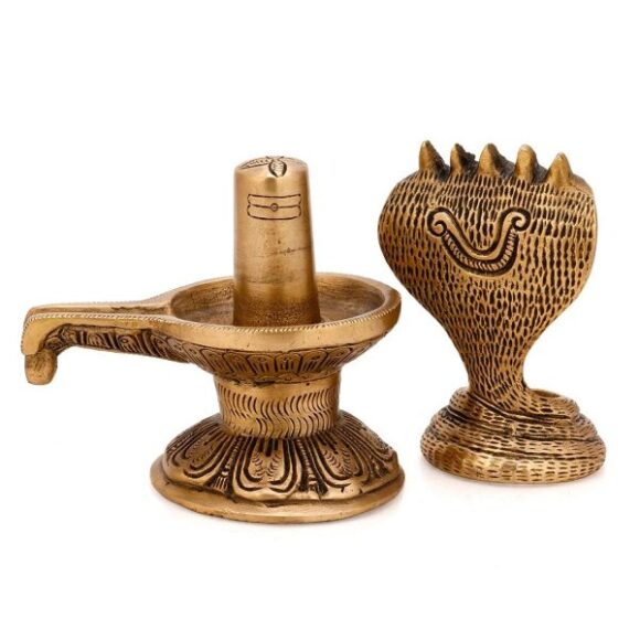Shivling Idol Brass Sculpture Shiva Shivlingam Puja Statue Hindu God Figurine Decor Gifts - Image 3