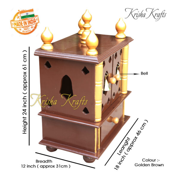 Pooja Mandir for Home /God Stand Religious Living House Decoration Handmade Temple, Original Wood home decor - Image 2
